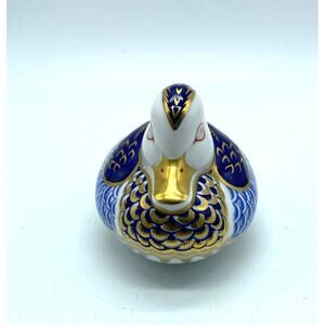 Imari Duck paper Wt ROYAL CROWN DERBY England bone china 22K gold silver stopper